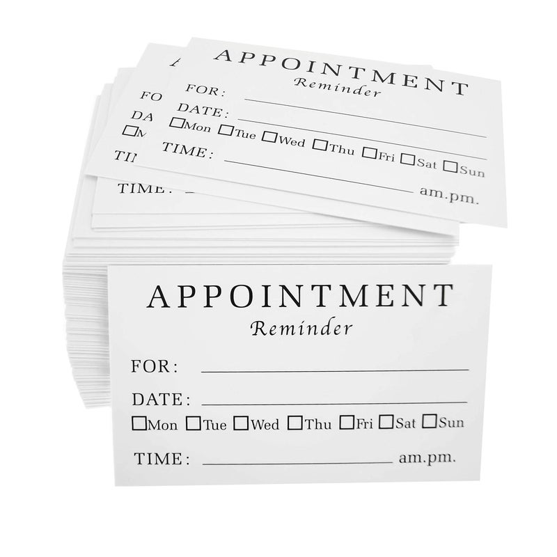 RXBC2011 Appointment Reminder Cards (Pack of 100) for Dentist Therapist Doctor Hair Salon Pack of 100 - Image 1